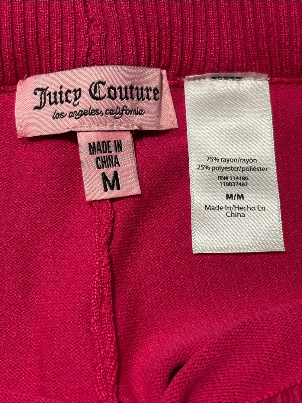 Juicy Couture Bright Pink Velour Hoodie & Flared Pants Set Size M - Picture 9 of 12